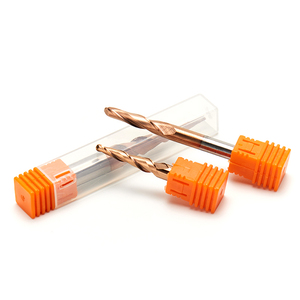 HRC55 Copper Coated Carbide Milling <strong>Cutter</strong> Woodworking Relief CNC Tool Tungsten Steel Taper Ball-end Milling <strong>Cutter</strong> - Product Image 3