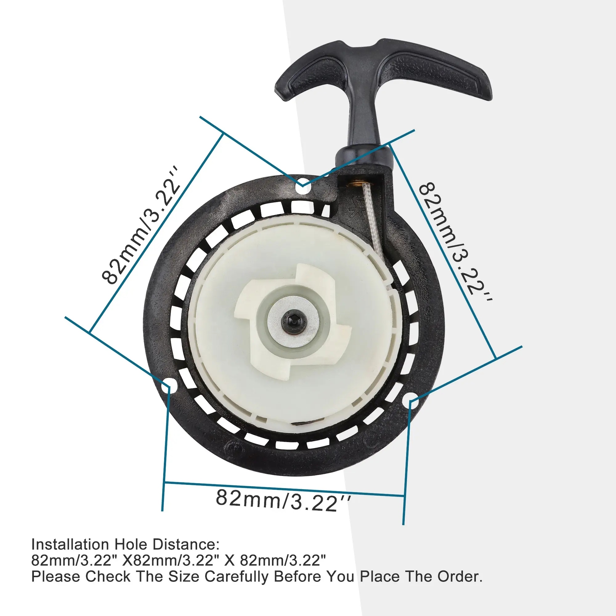 GOOFIT Starter tarik untuk sepeda, Starter rekoil tarik bahan Aloi Aluminium 2 tak 49cc mesin Mini ATV saku sepeda motor Trail