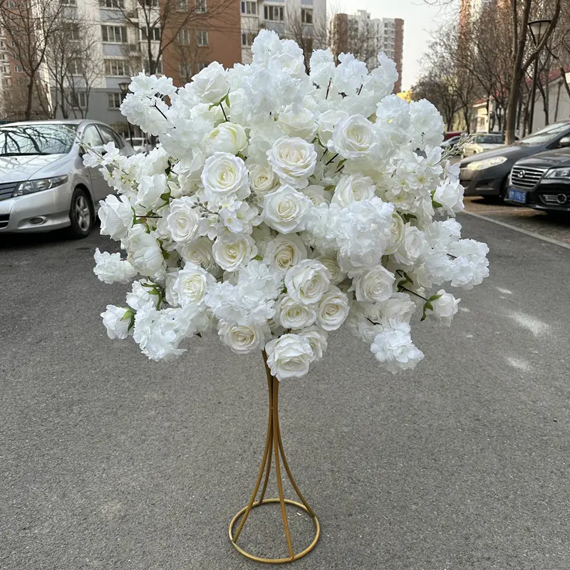 IFG-centro de mesa de boda, Bola de flores colgante de seda blanca