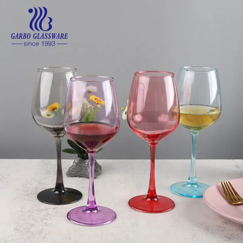 Copo de vinho colorido para capina, copo de vidro colorido para beber champanhe, vinho vermelho e branco, ideal para festas em bar