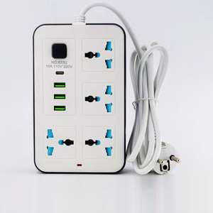 Nuevo producto Enchufe de extensión de explosión 4Way 3USB 1 Tipo-c Toma de corriente eléctrica Toma de corriente USB de 1,5 metros de largo - Product Image 1