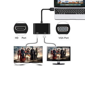 2 in 1 <strong>USB</strong> 3.0 Hub to HD-compatible <strong>USB</strong> to Converter <strong>VGA</strong> Adapter 1080P Display to TV Extend Screen <strong>VGA</strong> Adapter for Computer - Product Image 4