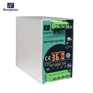 Reignpower 240W 36V 6.7A PFC機能電源付きデジタルディスプレイシングル出力DC36V電源DINレールスイッチング電源 - Product Image 1