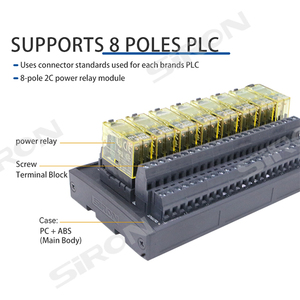 SiRON Y435 OEM Precio al por mayor Módulo de relés de potencia de 8 canales Controlador de salida Plc 5a 250vac / 30vdc Módulo de relé de montaje en riel Din - Product Image 3