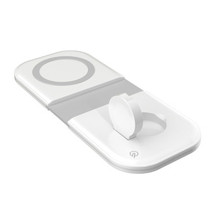 Katlanabilir şarj standı güç istasyonu 2 in 1 manyetik kablosuz şarj Pad 15W hızlı şarj Apple izle iPhone için LED ışık - Product Image 4