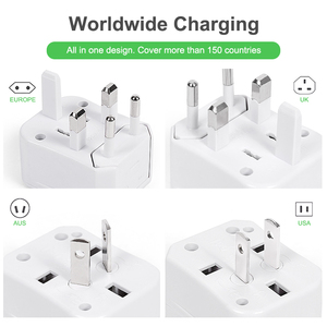 Enchufe Universal Travel Adapter 3-poliges Multi-Plug-Adapter Internat ionales Netzteil für US UK EU - Product Image 3