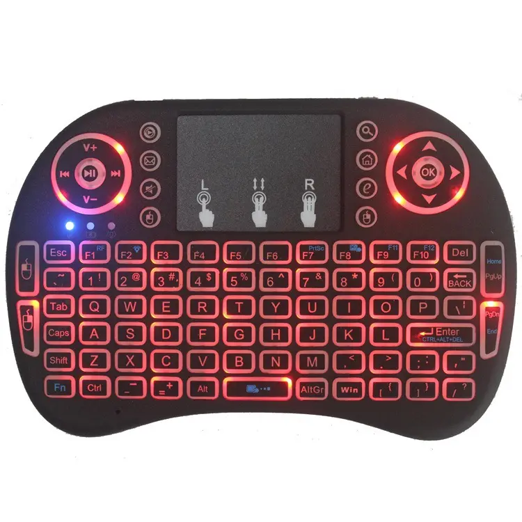 Ship from Europe France French English i8 Mini Wireless Keyboard 7 color backlit 2.4ghz 3 colour Air Mouse Remote Control
