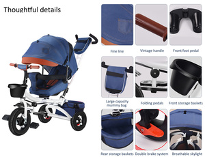 JXB New Design <strong>Model</strong> Baby Trike Tricycle for Sale Tricycle 4 in 1 Toddler - Product Image 3