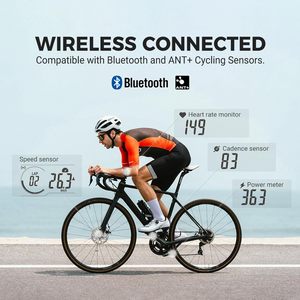 COOSPO CS300 Wireless Cycling GPS Bike Computer 2,6 Pantalla LCD Bluetooth5.0 ANT + Velocímetro/Odómetro Pantalla personalizable 40H - Product Image 4