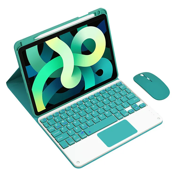 Voor Ipad Case Met Potloodhouder Muis Verticale Standaard Touchpad Magnetische Arabische En Engels Air 4 10.9 Voor Ipad Toetsenbord Case