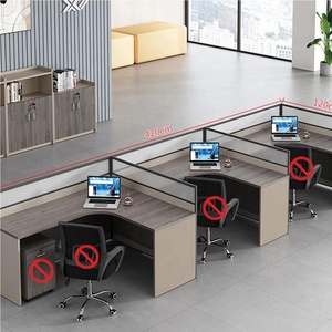 Moderno y sencillo Escritorio de ordenador para empleados y silla Esquina de oficina personal escritorio pantalla tarjeta espacio combinación de muebles de oficina - Product Image 6