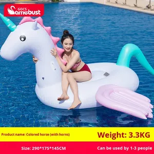 Gobest internet-nổi tiếng Unicorn <span class=keywords><strong>Inflatable</strong></span> PVC dưa hấu Nàng Tiên Cá Float phòng chờ Ghế đệm không khí ngoài trời nước Float giường - Product Image 2