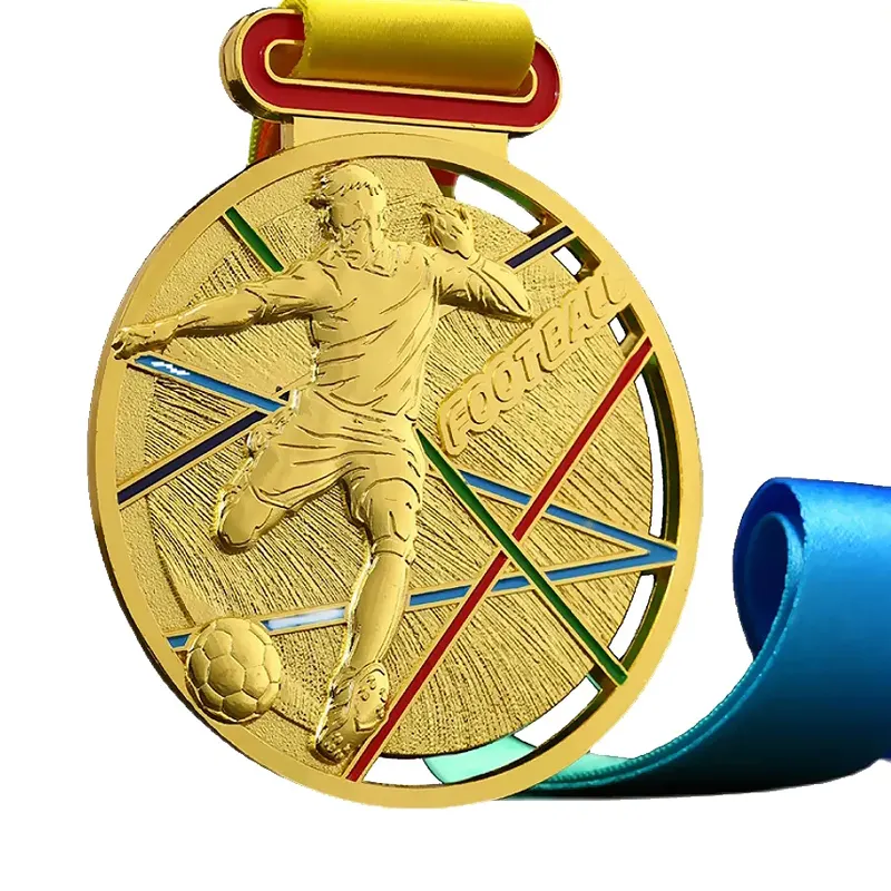 Medal Maker progetta la tua lega di zinco 3D oro o nichel football Soccer Award Marathon Running Custom Metal Sport Medal