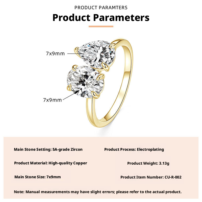 7*9mm Zircon-Gold