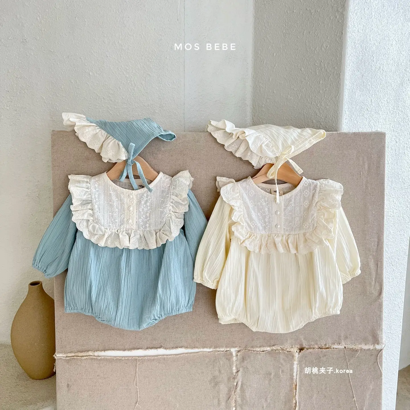 Boutique de moda Primavera otoño niños pequeños de una pieza 100% algodón dulce bebé niña mameluco