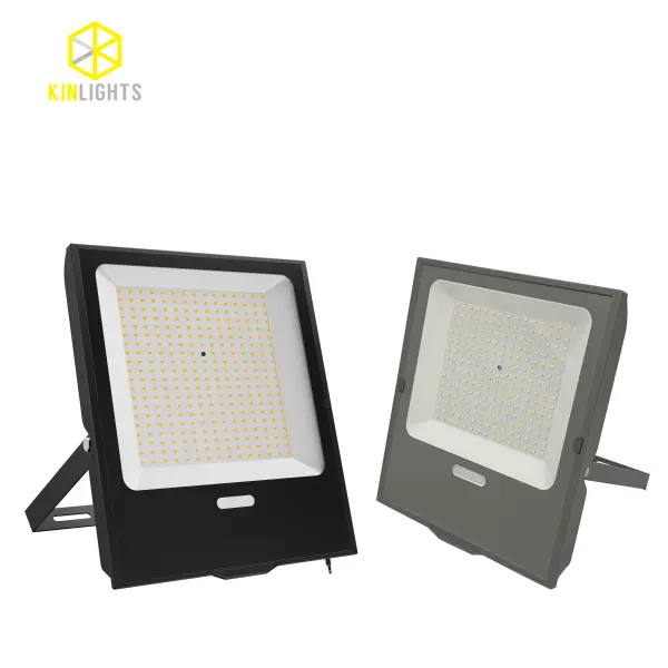 Kinlights graphène 50W 100lm/w lampe d'inondation haute puissance boîtier noir étanche IP65 6000K lumière d'inondation led extérieur 200w lampes