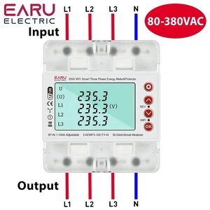 3 faz 380V 100A Tuya WiFi akıllı çift yönlü enerji güç kWh metre altında voltaj koruyucusu röle anahtarı akım sınırı - Product Image 3