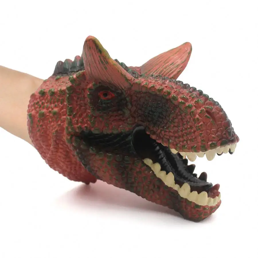 Juguete de dinosaurio de goma suave, grande y realista, marionetas de mano personalizadas, gran oferta