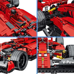Sports Car Model Building Kit Racing Car Building Blocks <strong>1</strong>:<strong>10</strong> Formula <strong>F1</strong> SF90 Car Display Set Racing Building Block Model - Product Image 5