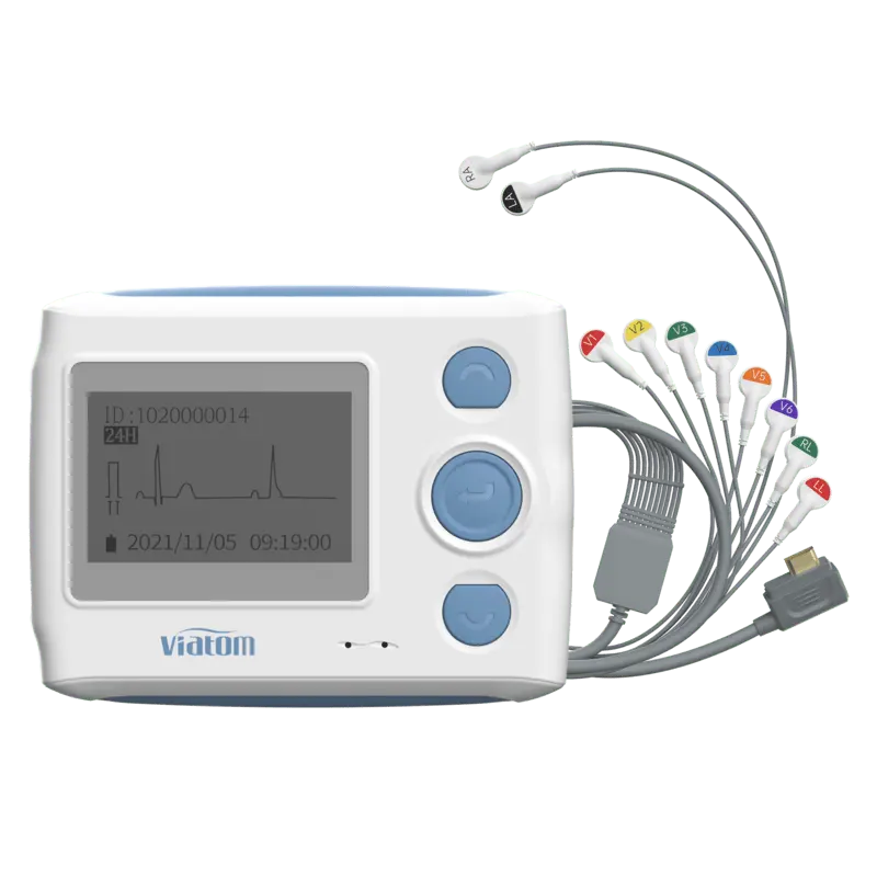 Viatom Th12 Portable Holter Monitor Ecg rawat jalan 24 jam Monitor jantung jantung Dynamic Ecg mesin 12 Channel