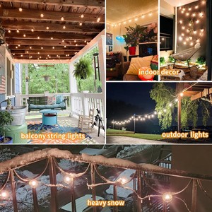 Cadena de luces para exteriores de 53,2 pies, cadena de luces <span class=keywords><strong>LED</strong></span> G40 para festivales con 30 bombillas transparentes inastillables, cadena de luces <span class=keywords><strong>LED</strong></span> de globo impermeable - Product Image 6