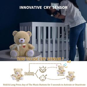 מותאם אישית לב recordable redable שינה soother עזרה ישן מכונת רעש לבן מכונת תינוק slumber חברים דוב צעצוע