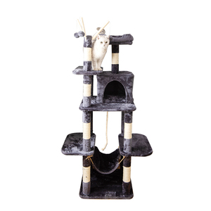 批发流行大型多层猫爬架猫塔豪华毛绒猫爬树带刮板 - Product Image 6