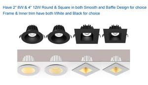 Anti Glare <strong>4</strong>&quot; Round LED Snap-In Recessed <strong>Lights</strong> <strong>12W</strong> COB Deep Regressed Spot <strong>Light</strong> - Product Image 4