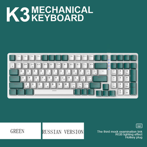 Ziyolang K3 980俄语游戏键盘机械电脑键盘带C型接口和彩色照明 - Product Image 4