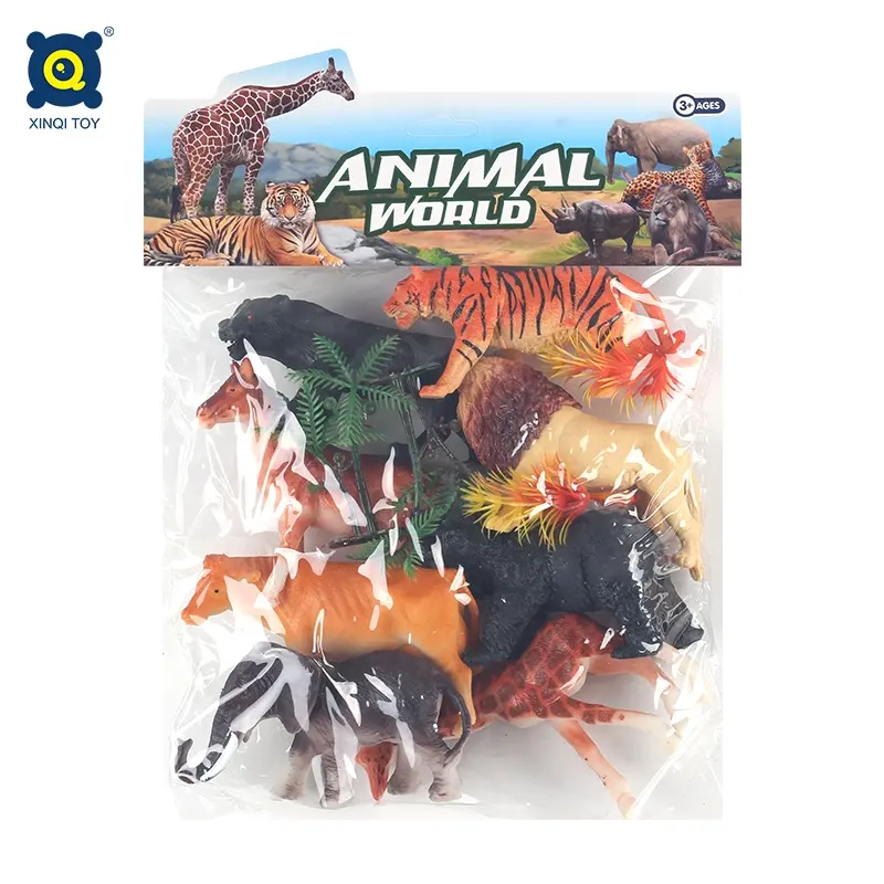 PVC simulazione di plastica solida giungla modello di animali selvatici giocattoli piccoli animali da fattoria figure figurine Set per bambini Montessori resina