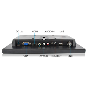 Monitor de ordenador de escritorio LCD TFT LED de pantalla ancha de 10,1 pulgadas con altavoz entrada AV VGA capacitiva de tamaño pequeño para TV de coche - Product Image 4