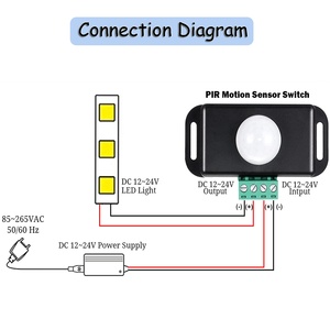Diywall-Módulo de interruptor de Sensor de movimiento infrarrojo para lámpara de tira de luz LED, ajuste automático, DC 12V-24V - Product Image 6