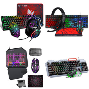 RGB Gaming Keyboard and Mouse Headset Mouse Pad Keyboard Ergonomic Light Mechanical 4 in 1 Gaming Combo <strong>Set</strong> - Product Image 3