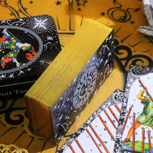 Новый высококачественный мультяшный железный ящик, 12*7 см, английская версия, карты Таро из фольги, горячая штамповка, игральные карты из ПВХ - Product Image 2