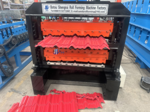 Chất lượng cao ba lớp Tấm lợp ibr sóng tráng men ngói hồ sơ khung cho máy sản xuất cuộn tạo thành máy - Product Image 2