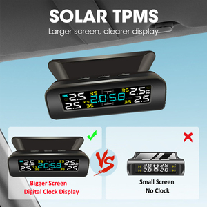 Universal TPMS inalámbrico de control de presión de sistema de energía Solar reloj LCD Display 4 Sensor externo de los sensores de presión - Product Image 6
