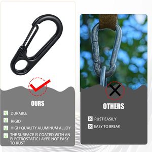 Tiny Alloy Clips Paracord Keychains Spring Loaded Lock Gate Carabiner Snap <strong>Hook</strong> Clip for Work Car Keys Ring Belt <strong>Loop</strong> Dog Tags - Product Image 5