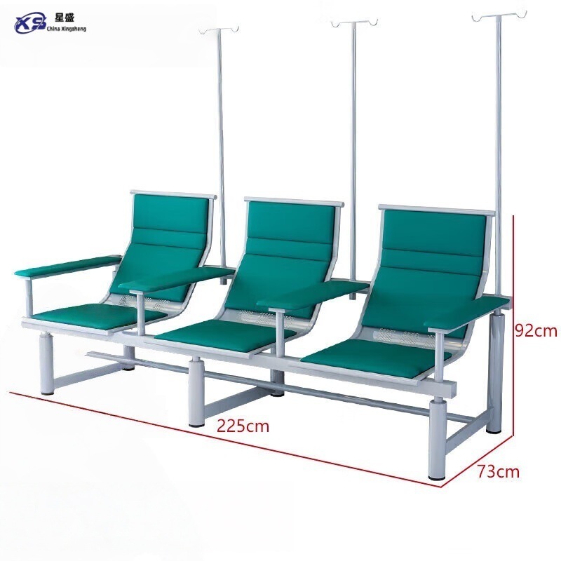 Support IV vert à trois positions avec poteau d'infusion