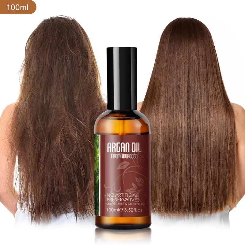 Nuspa óleo de argan para cabelos, sérum nutritivo natural puro em massa com óleo orgânico de argan do marrocos