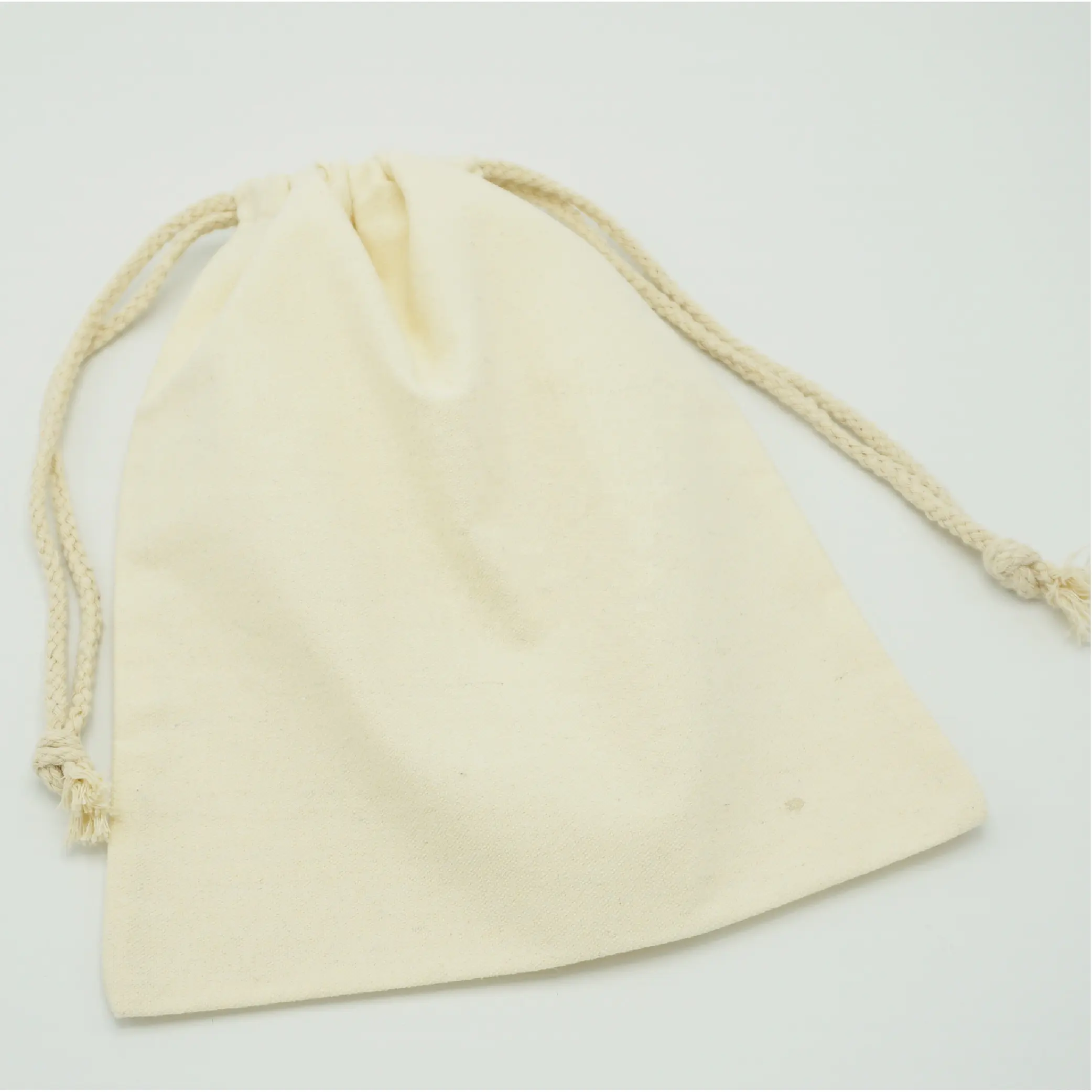 Organic Eco friendly cotton drawstring bag Cotton Pouch with Customized Logo