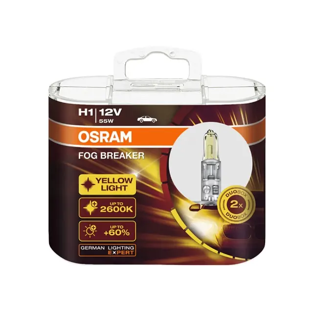 OSRAM interruttore nebbia giallo lampadina alogena 12V 55W-60W 2600K luce fari anteriori luminosi H1 H3 H4 H7 H8 H11 H11 HB3 HB4