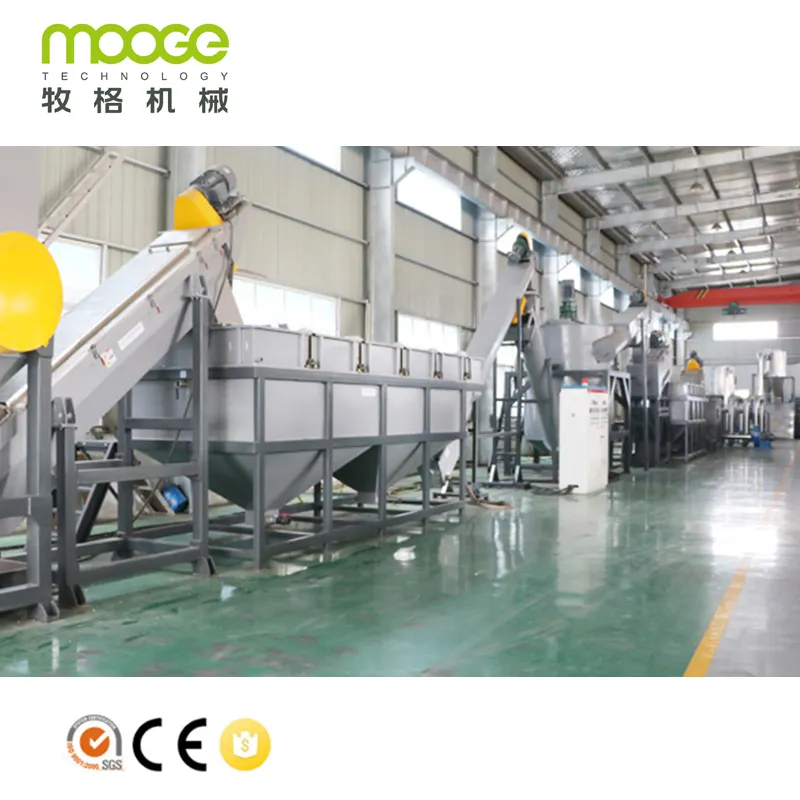 MOOGE TECH alta produzione ME-5000 linea di riciclaggio di sacchetti di plastica per rifiuti