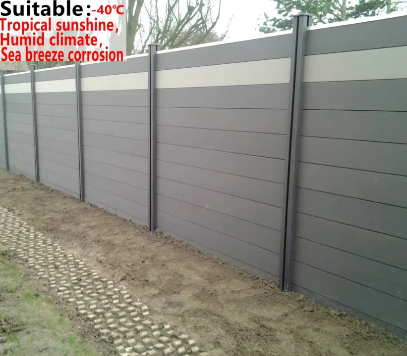 Pannelli di recinzione per la privacy decorativi non in vinile composito di legno di plastica wpc moderno all'aperto