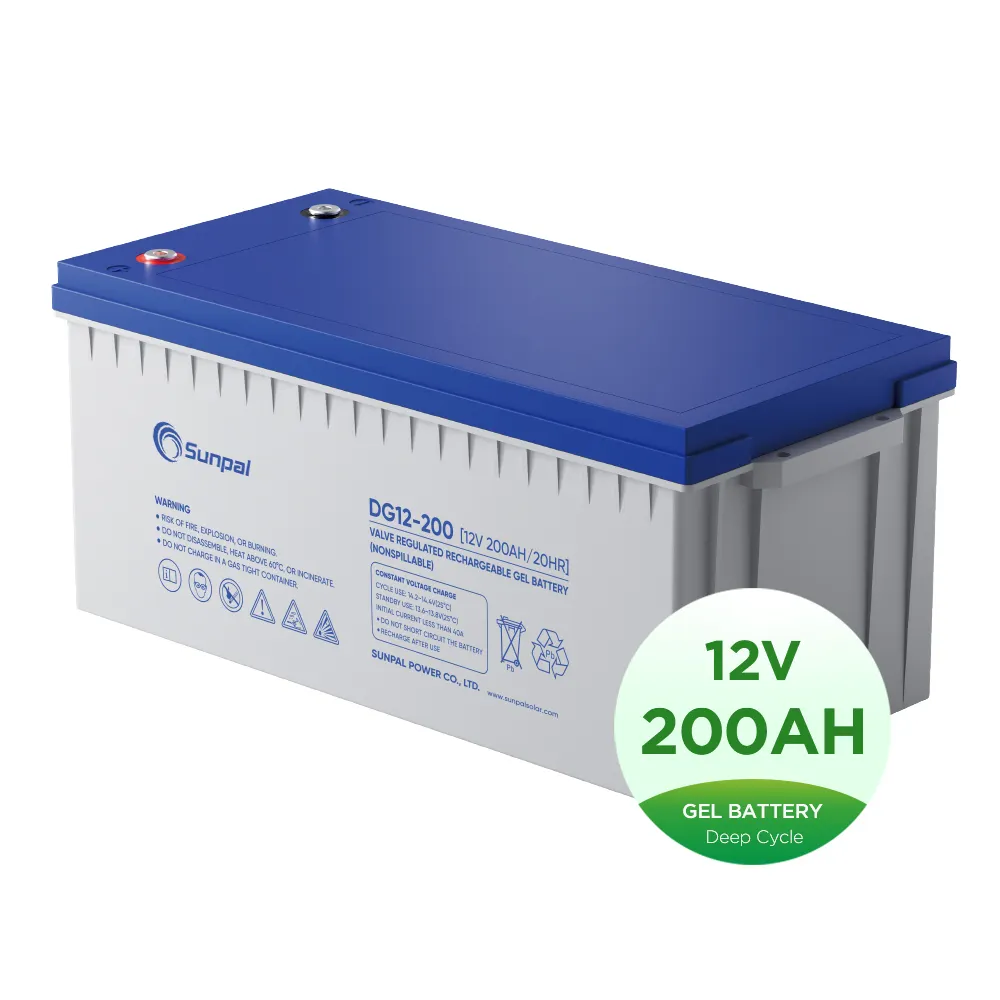 Batería de gel solar de almacenamiento de energía para el hogar Sunpal 12V 300 Ah 200Ah baterías Ultracell batería de ciclo profundo