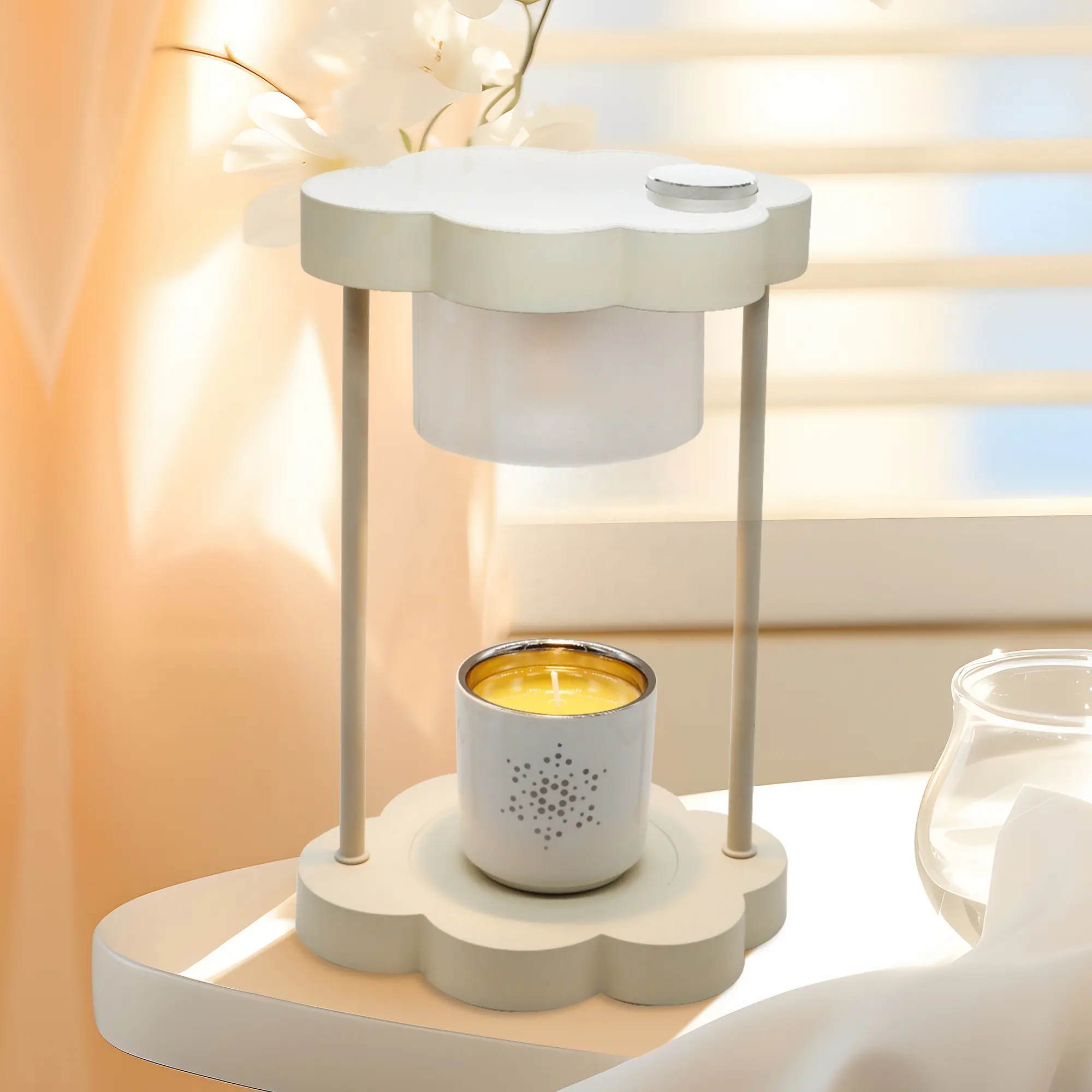 KLS Retro linterna cera vela fusión calentador luz vidrio aromaterapia quemador fragancia vela calentador lámpara para dormitorio