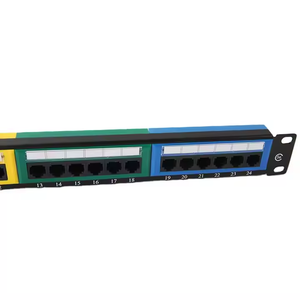 Alta calidad colorido 19 "1U UTP Cat5E /Cat6 24 puertos 110 IDC y Dual IDC Patch Panel con barra trasera - Product Image 2