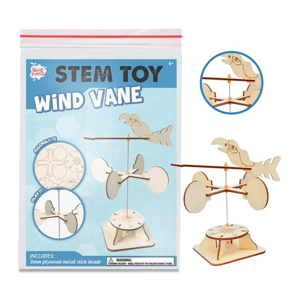 2024 Hete Producten Wind Vane Diy Science Projecten Kit Science Andere Educatieve Diy 3d Houten Puzzel Kit Science Speelgoed