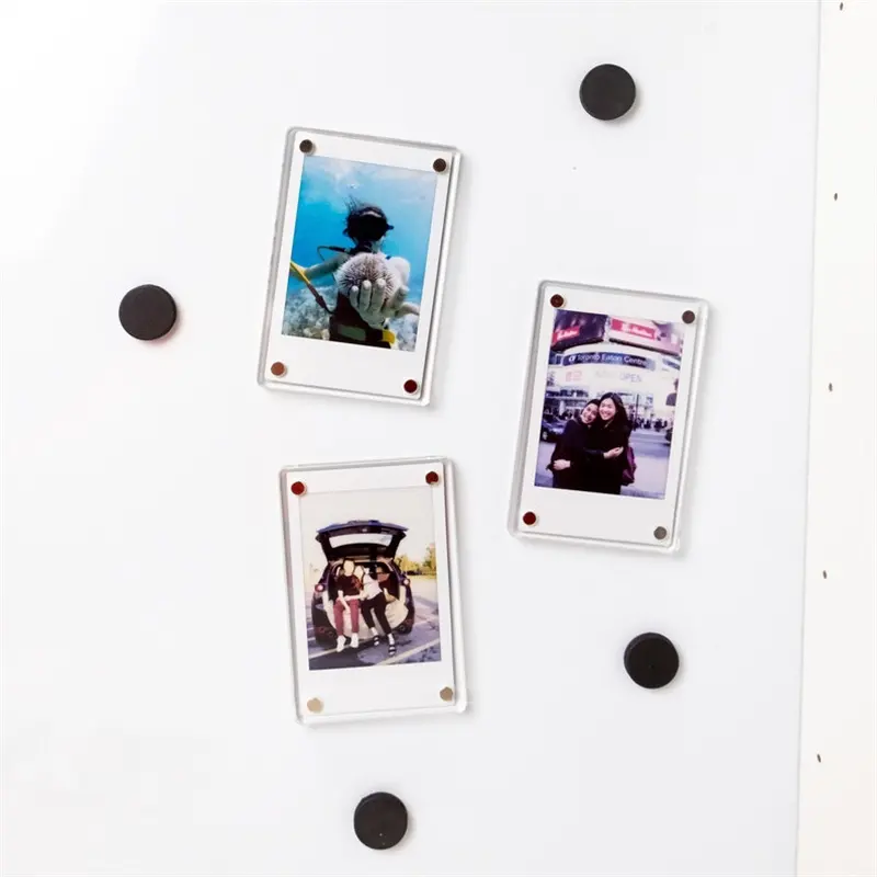 Mini marco de fotos de plástico magnético, Simple, acrílico, fujifilm, instax