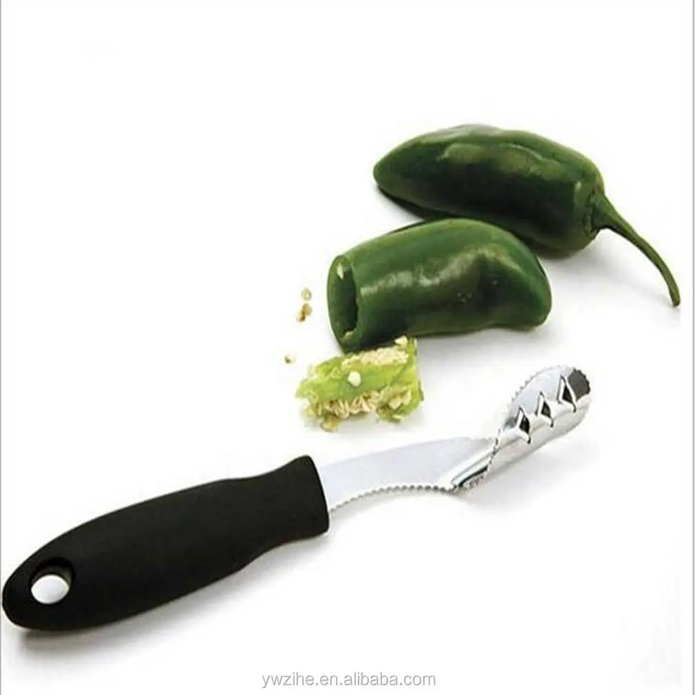Vendita calda nuovissimo stile pepe Corer in acciaio inox seghettato rimozione semi utensili da cucina