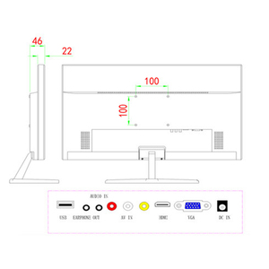 Monitor de ordenador de 24 pulgadas con resolución de salida, pantalla LED de 1920x1080 para oficina, 4K, compatible con salida de entrada de audio y vídeo